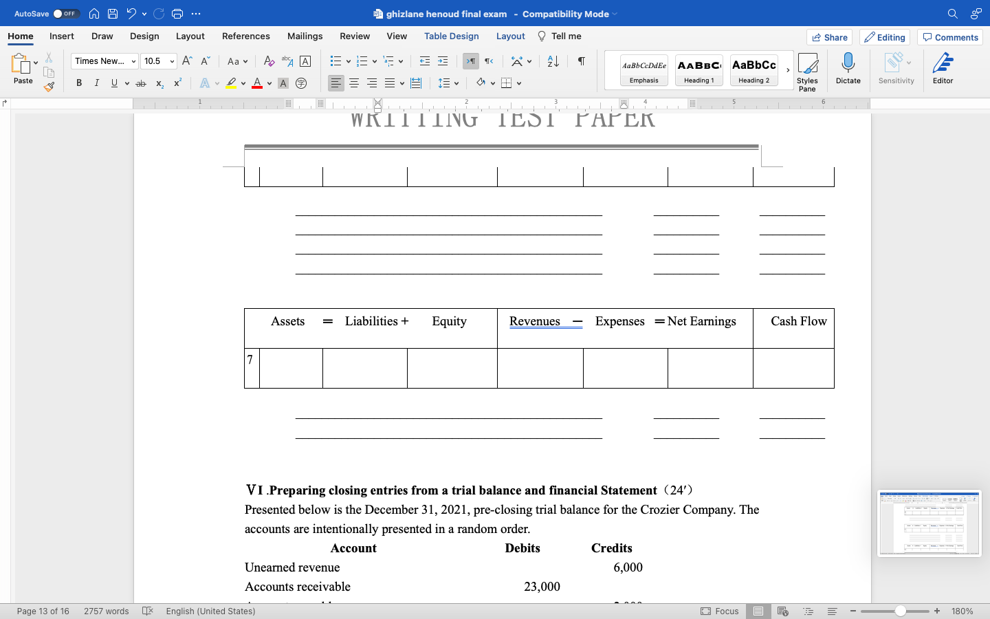 henoud final exam - Compatibility Mode Home Insert Draw Design Layout References