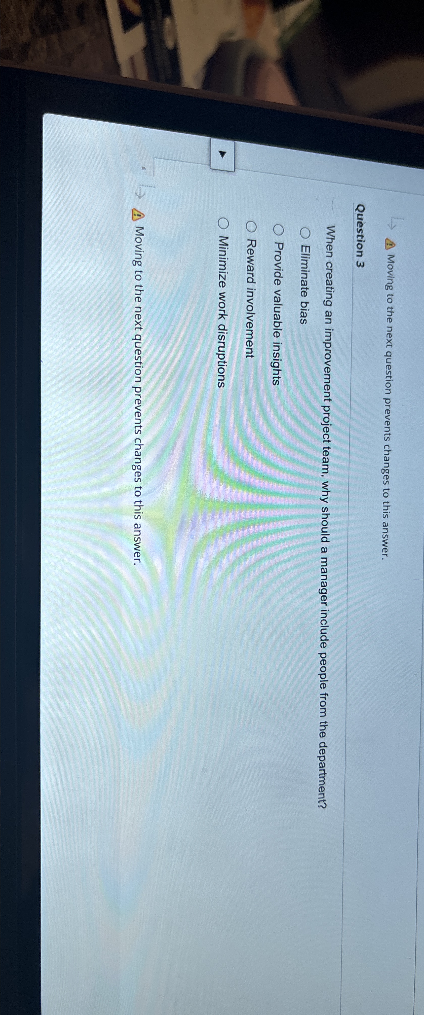  Moving to the next question prevents changes to this answer. Question