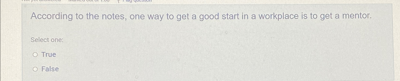  According to the notes, one way to get a good start