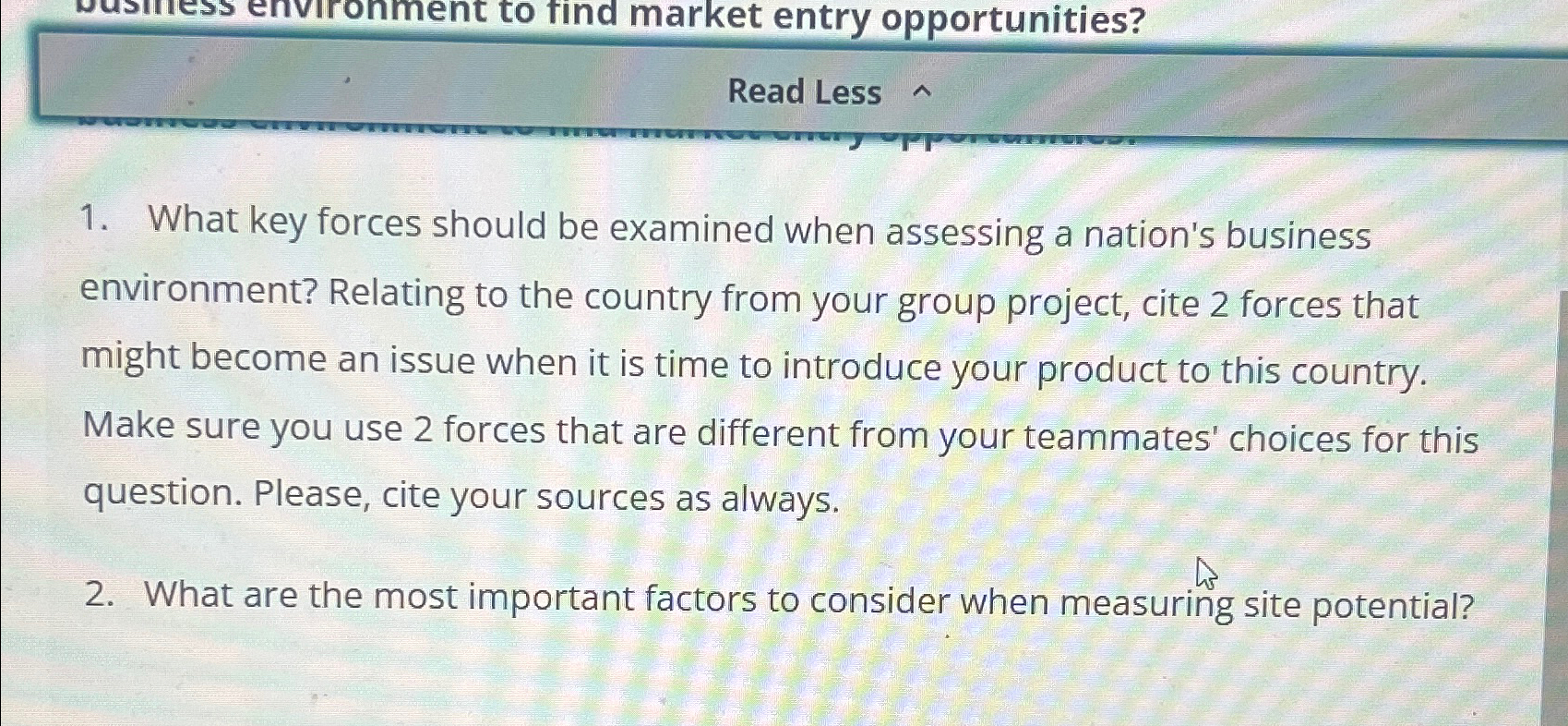  Read Less What key forces should be examined when assessing a