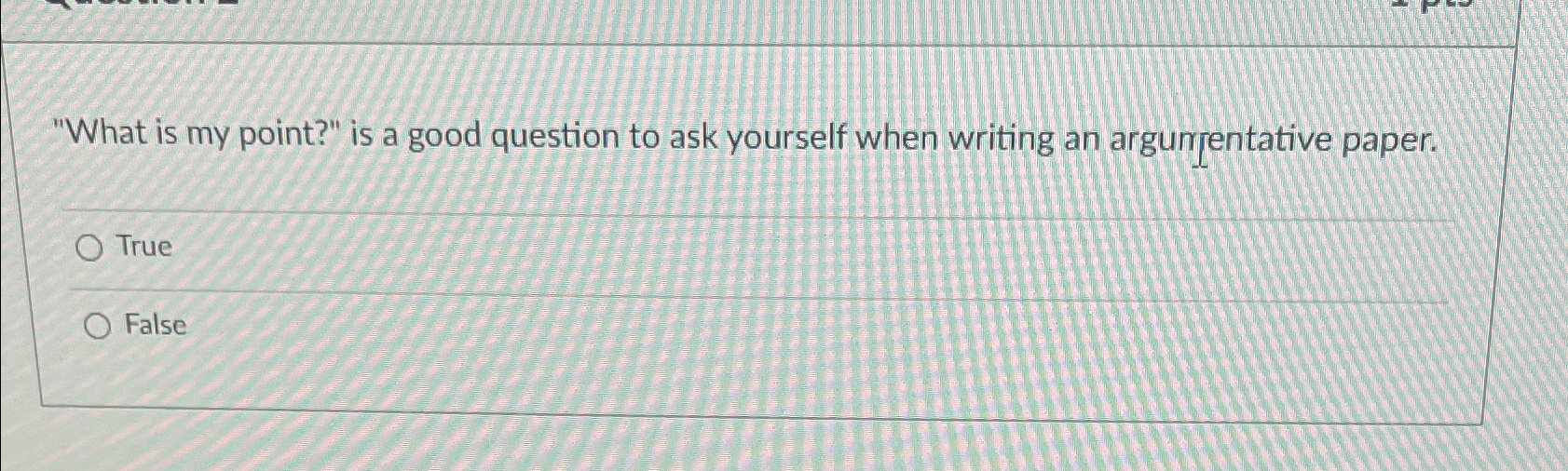  "What is my point?" is a good question to ask yourself