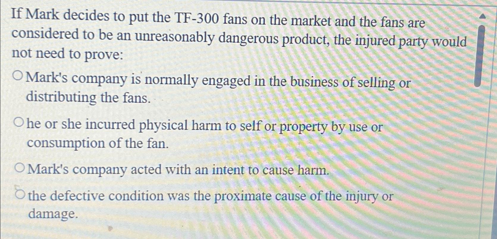  If Mark decides to put the TF-300 fans on the market