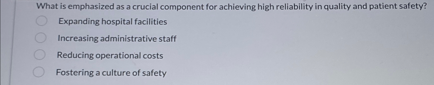  What is emphasized as a crucial component for achieving high reliability