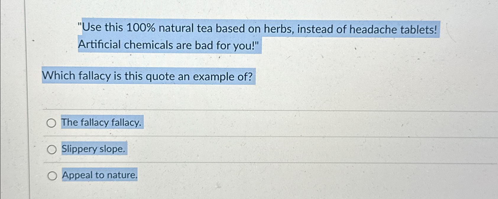  "Use this 100% natural tea based on herbs, instead of headache