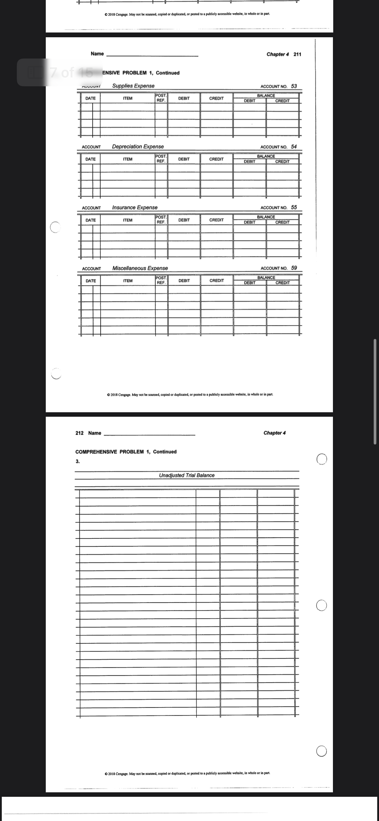Prepare an Income Statement, Statement of Owner's Equity, and Balance Sheet. 9.