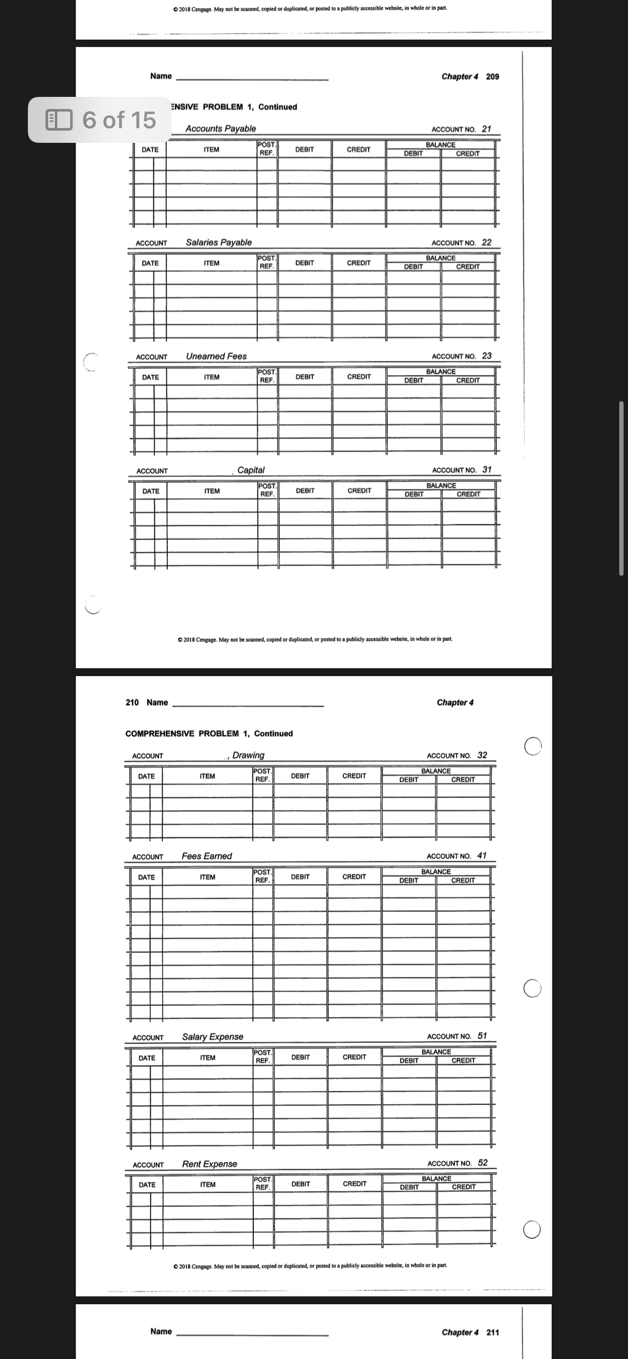 11 Cash 12 Accounts Receivable 14 Supplies 15 Prepaid Rent 16 Prepaid