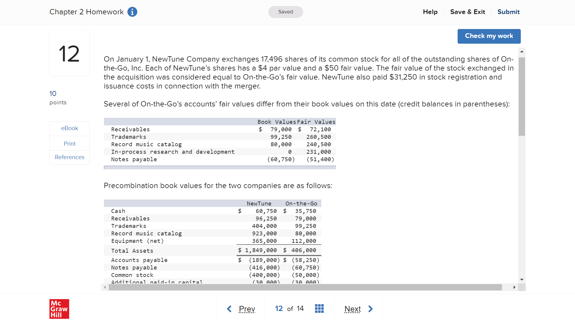  Chapter 2 Homework 0 Saved Help Save & Exit Submit 12