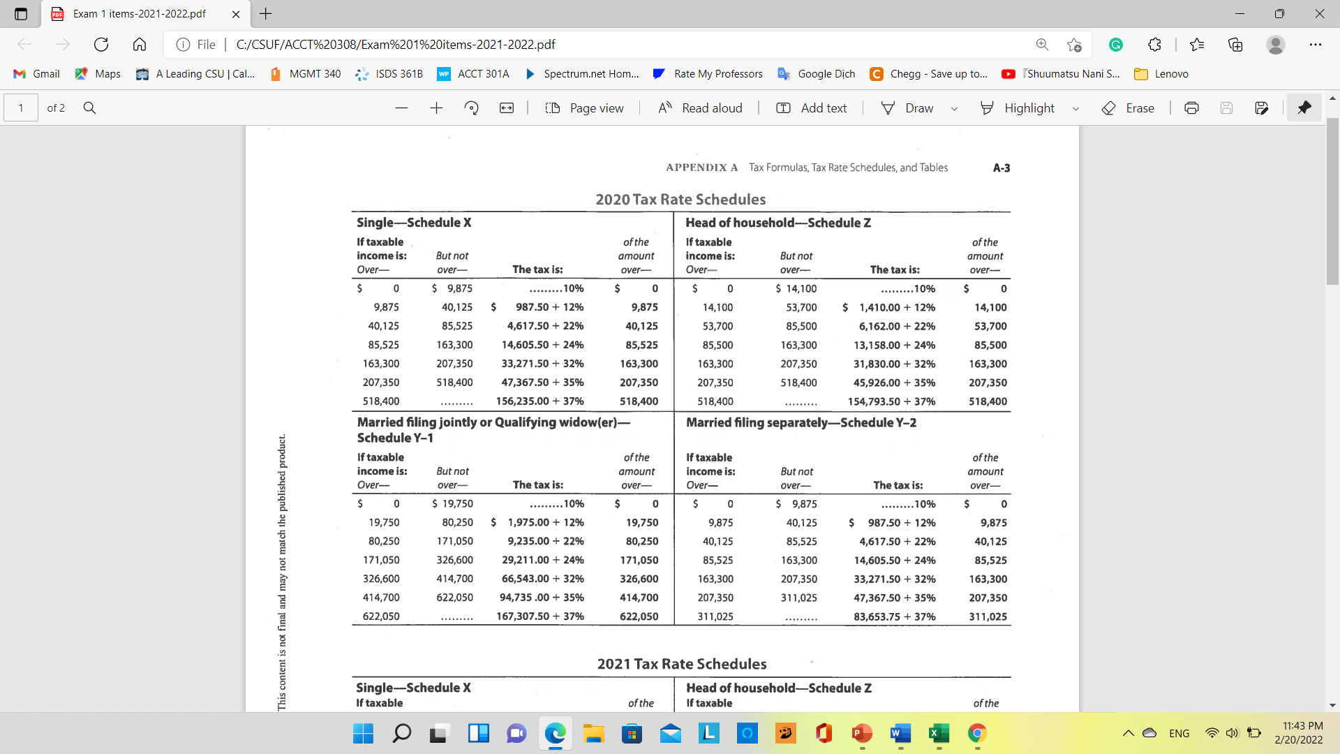 Please help me do this. I have the table Tax Rate Schedules
