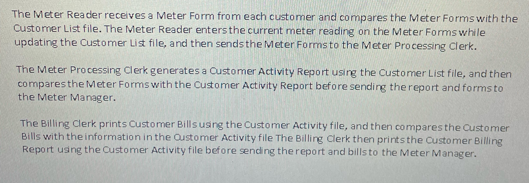 How to drow this DFD The Meter Reader receives a Meter Form