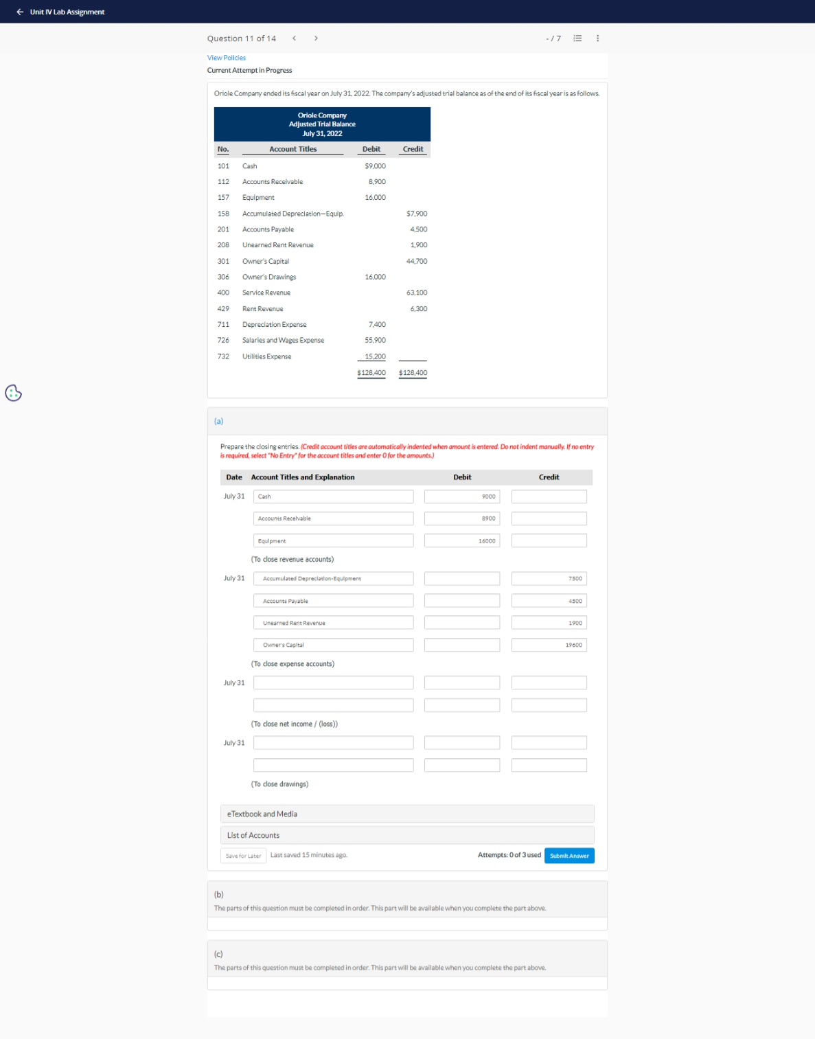 need help here will need assistance with b, c, will post in