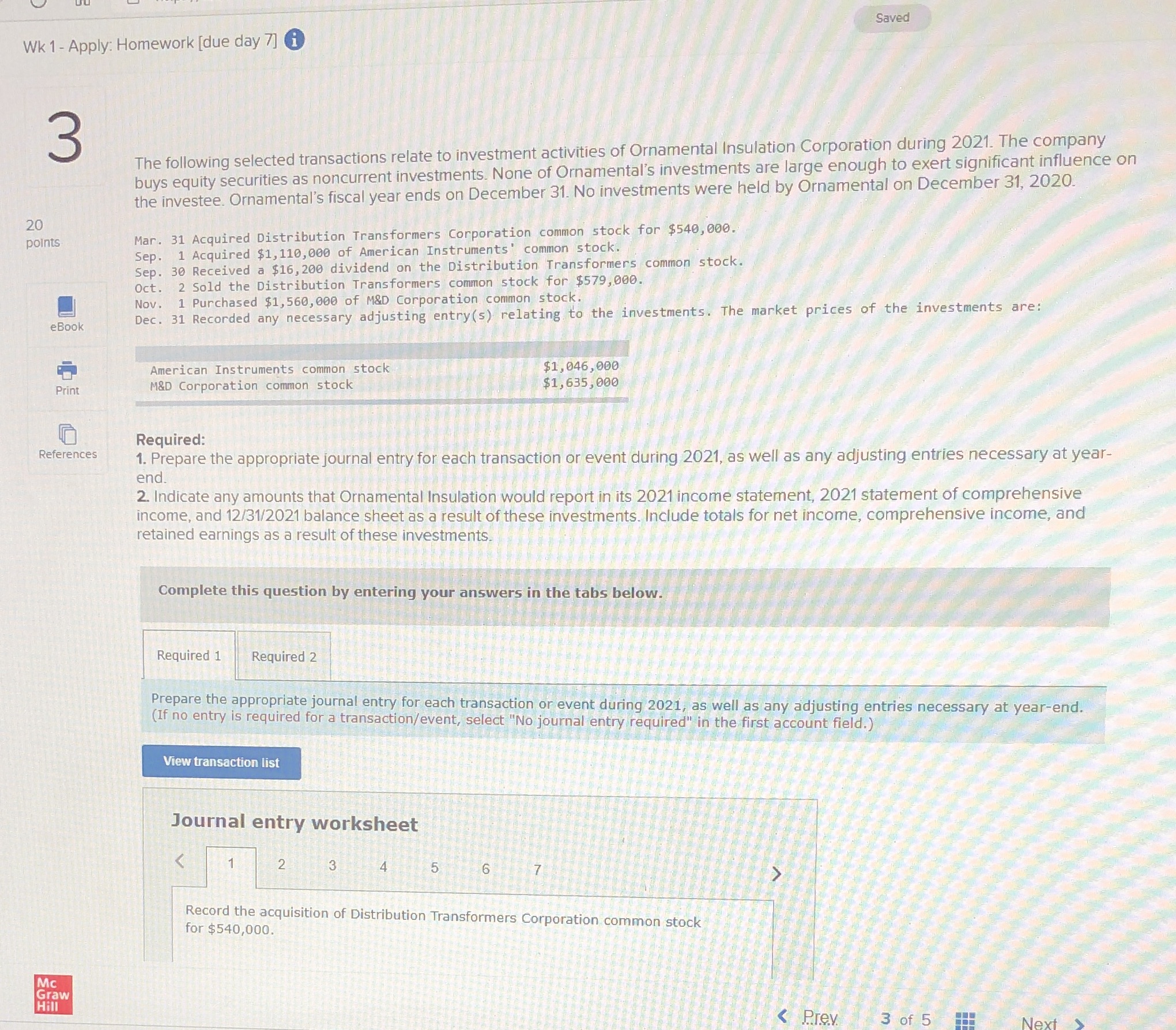 Reqmnt 1 & 2 Saved Wk 1 - Apply: Homework [due day