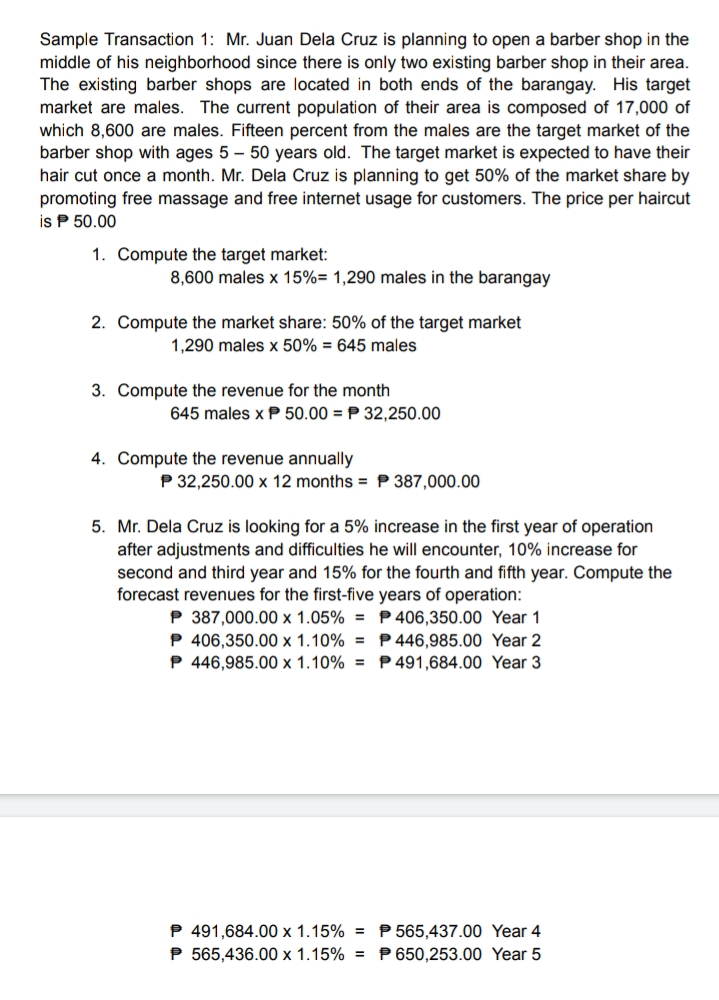 Kindly see the attached pics. Notes p.rovi.ded Sample Transaction 1: Mr. Juan