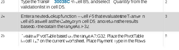  23 Type the Trans# 30038C 'n cell B5, andselect Quantity from