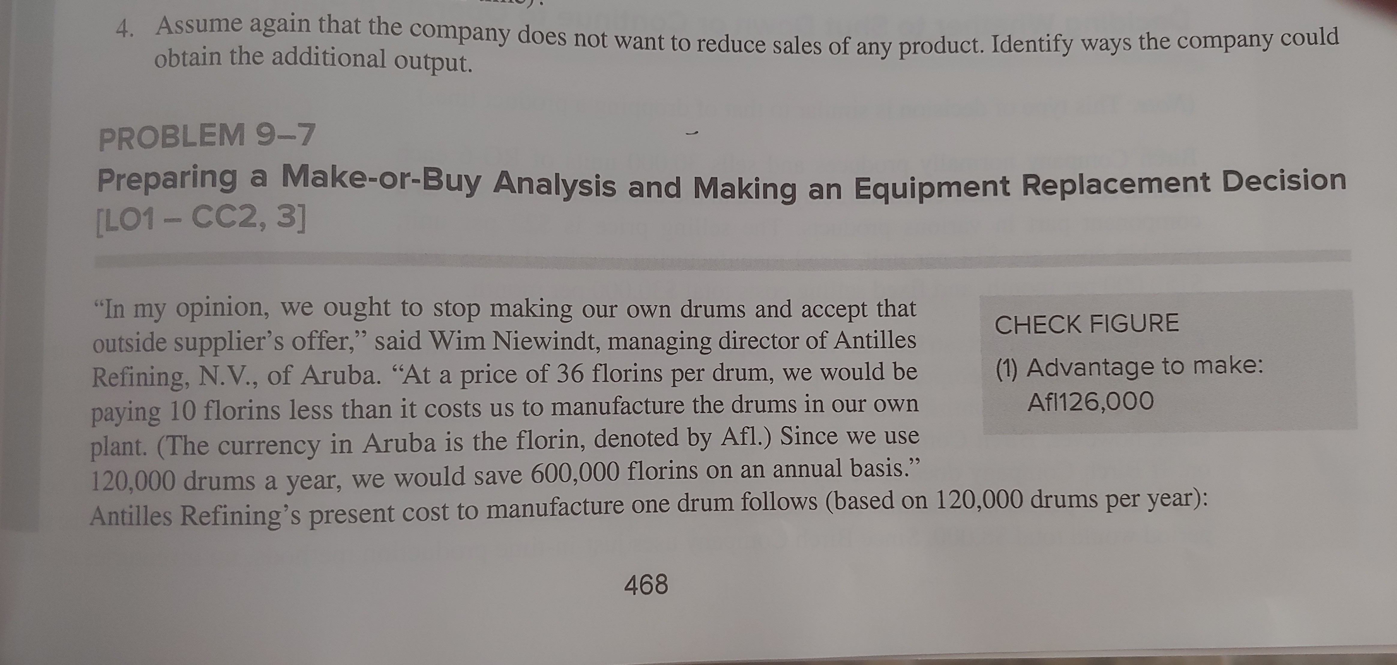 Need help with a make vs buy decision in managerial accounting A