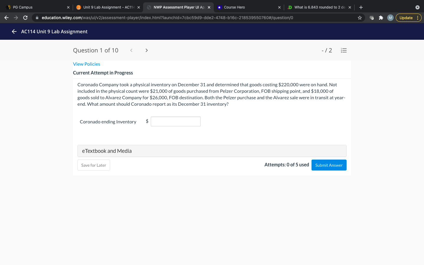  PG Campus B Unit 9 Lab Assignment - AC114 X NWP