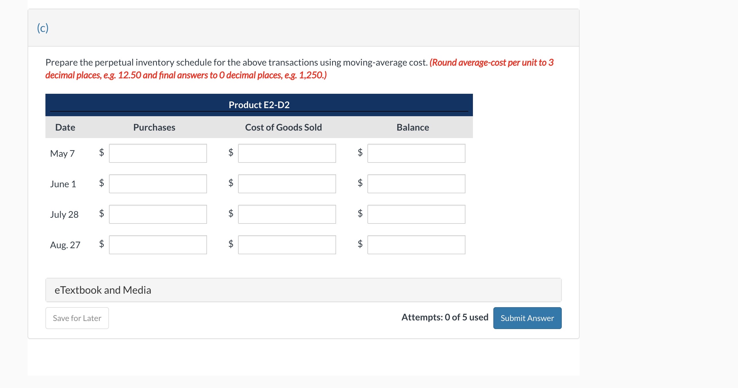 7 45 $12 July 28 30 16 On June 1, Vaughn sold