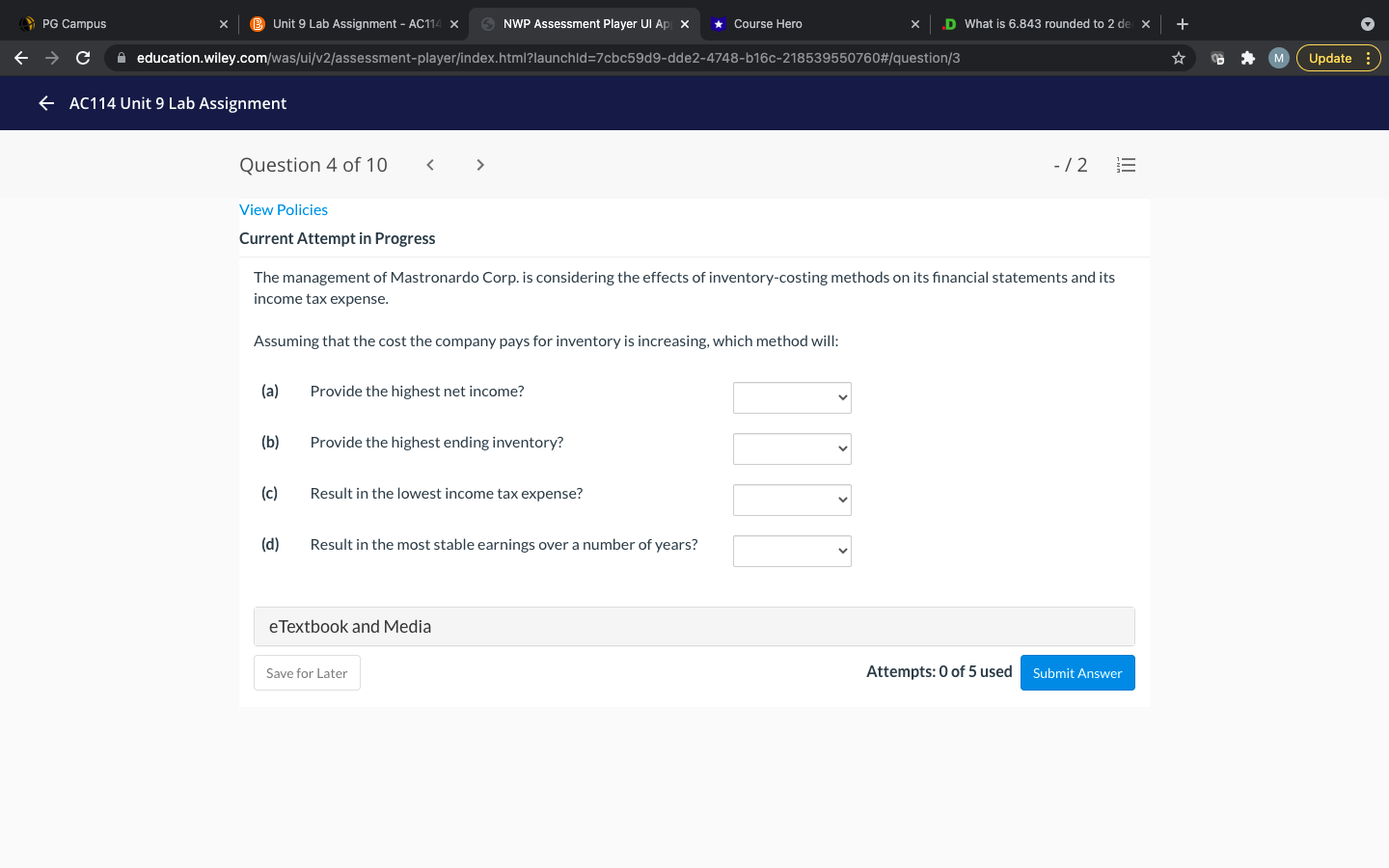 uses the periodic method of accounting for its inventory transactions. March March
