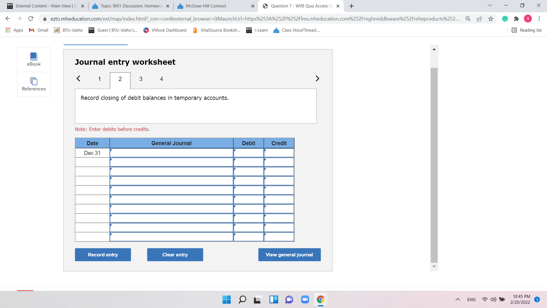 W01 Discussion: Homewor X , McGraw-Hill Connect X Question 7 - W08