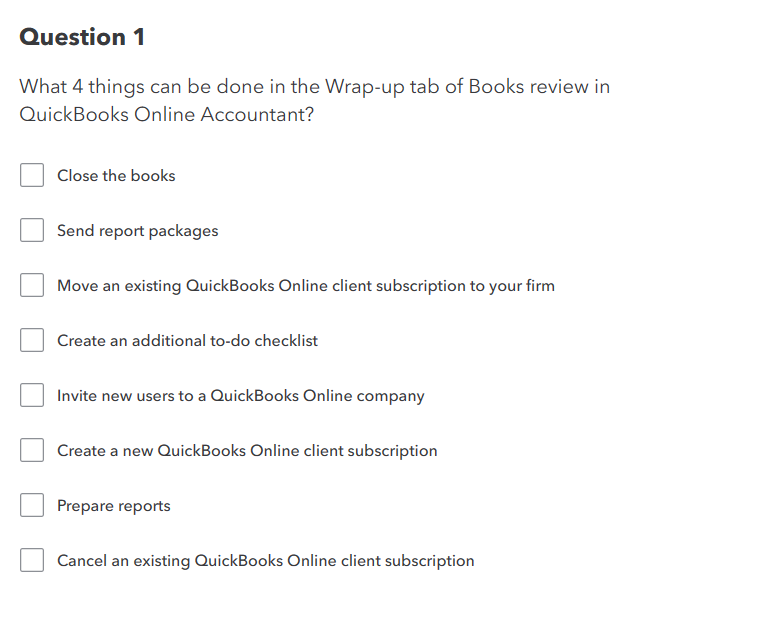  Question 1 What 4 things can be done in the Wrap-up