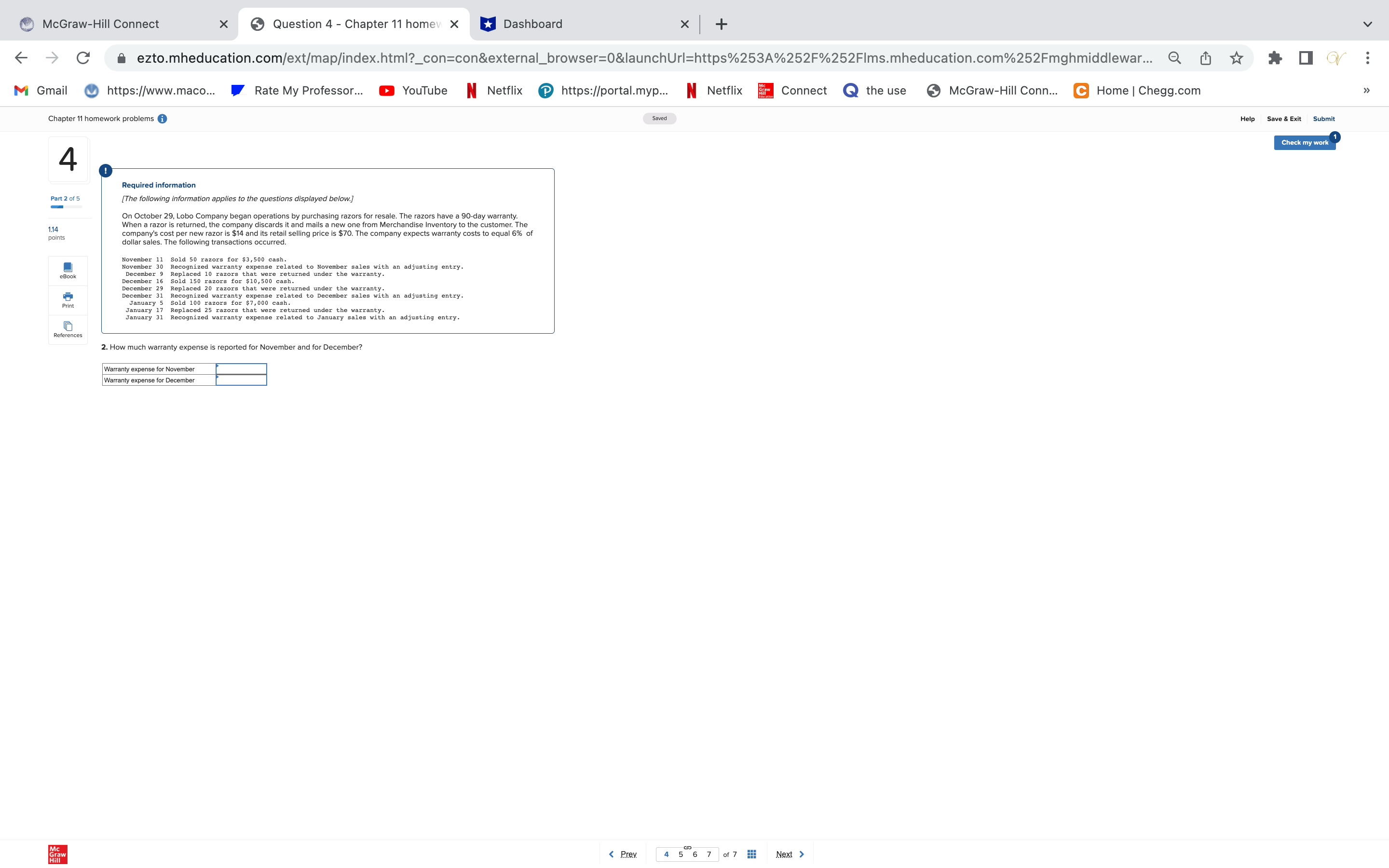 X + C ezto.mheducation.com/ext/map/index.html?_con=con&external_browser=0&launchUrl=https%253A%252F%252FIms.mheducation.com%252Fmghmiddlewar... M Gmail https://www.maco... Rate My Professor... YouTube Netflix