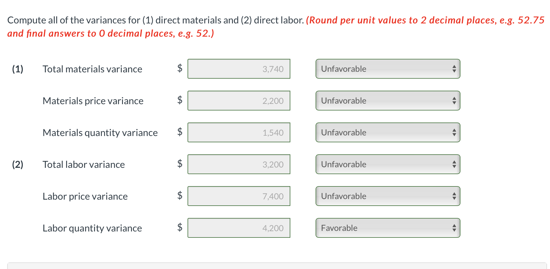 data relative to jobs started and nished during the month of June