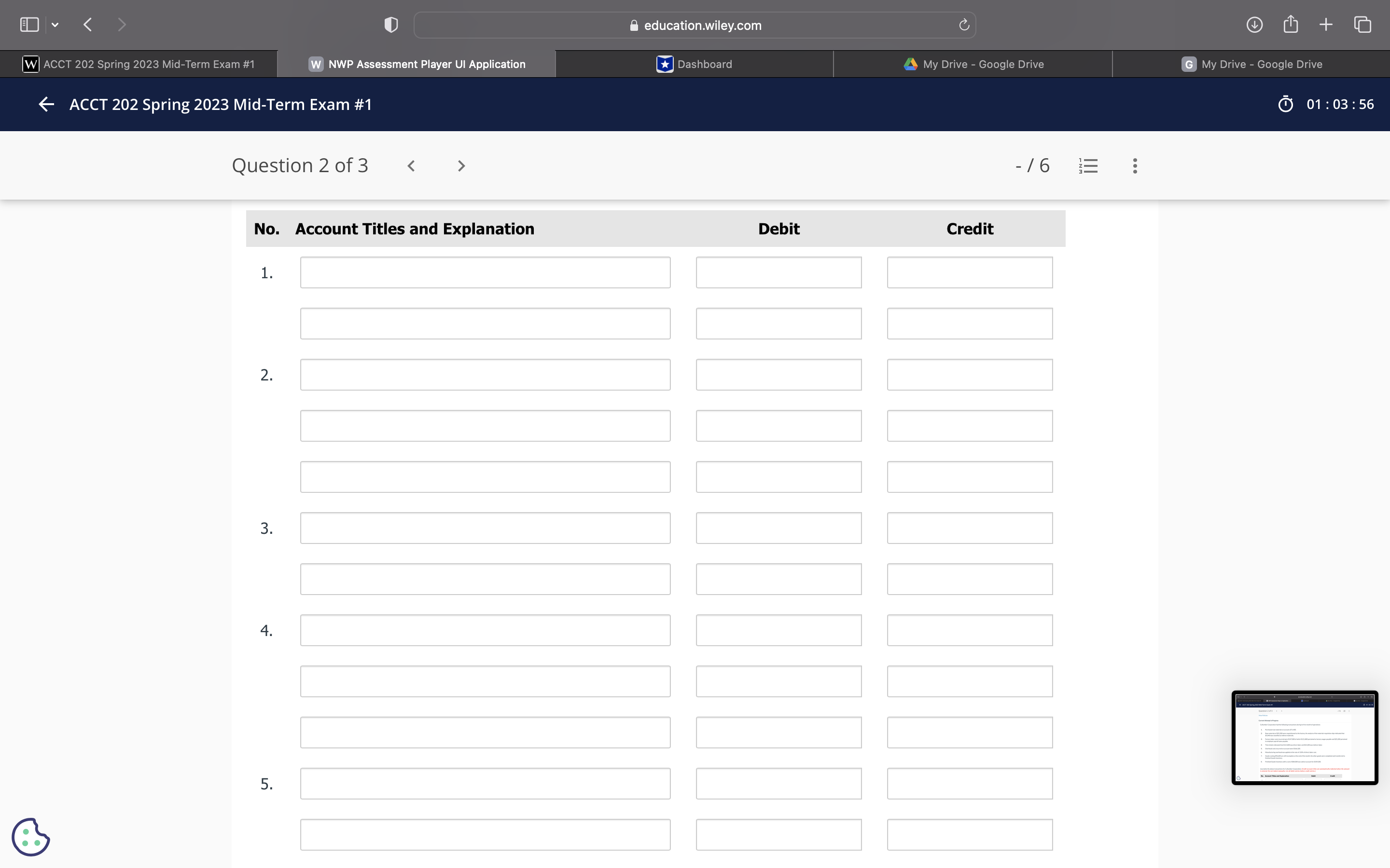 2 of3 / 6 ;= View Policies Current Attempt in Progress Cullumber