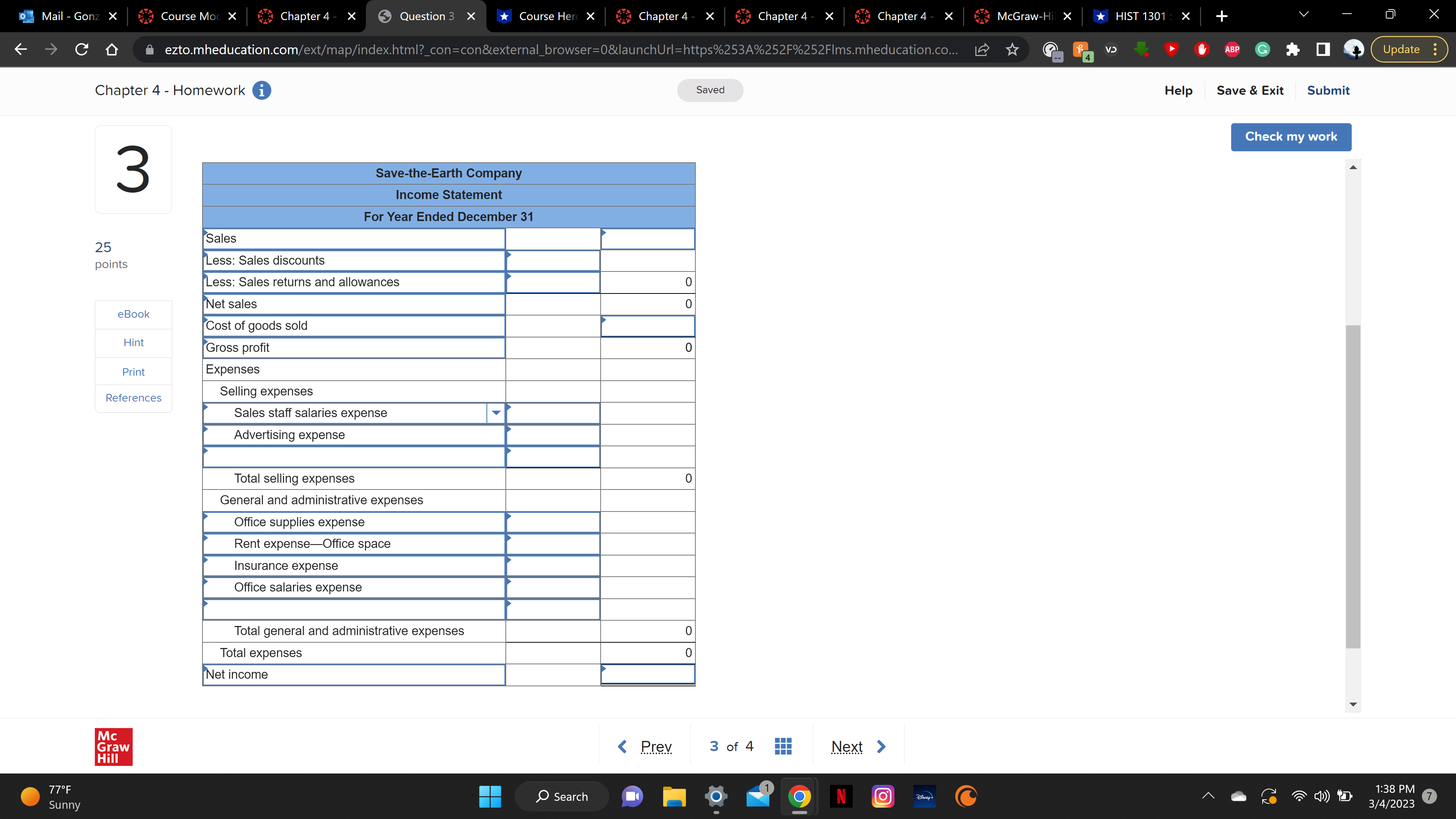 Question 3 X Course Herc X Chapter 4 - X Chapter 4
