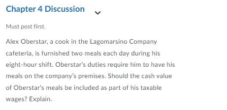 PAYROLL ACCOUNTING CLASSDISCUSSIONSCHAPTER 4 DISCUSSION: (CH. 4 - INCOME TAX WITHHOLDING) Chapter