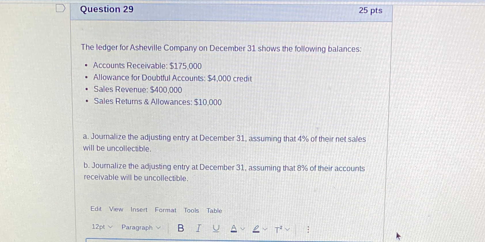how do you do this D Question 29 25 pts The ledger