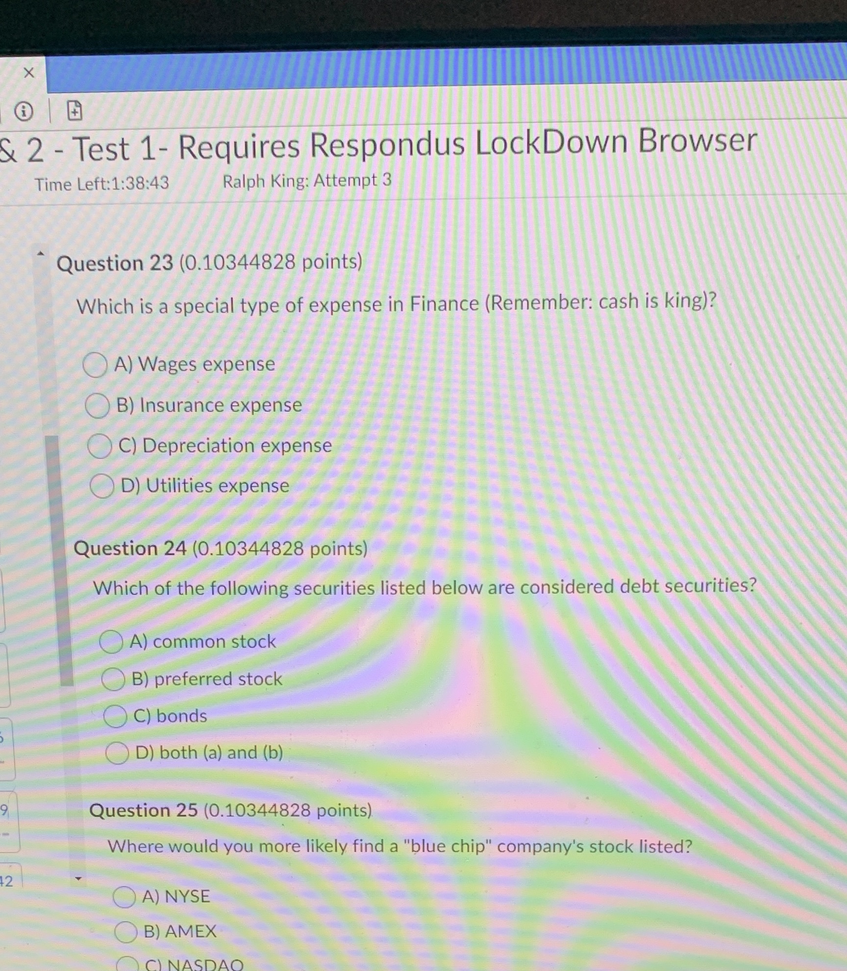 25) D is Pacific stock exchange X & 2 - Test 1-