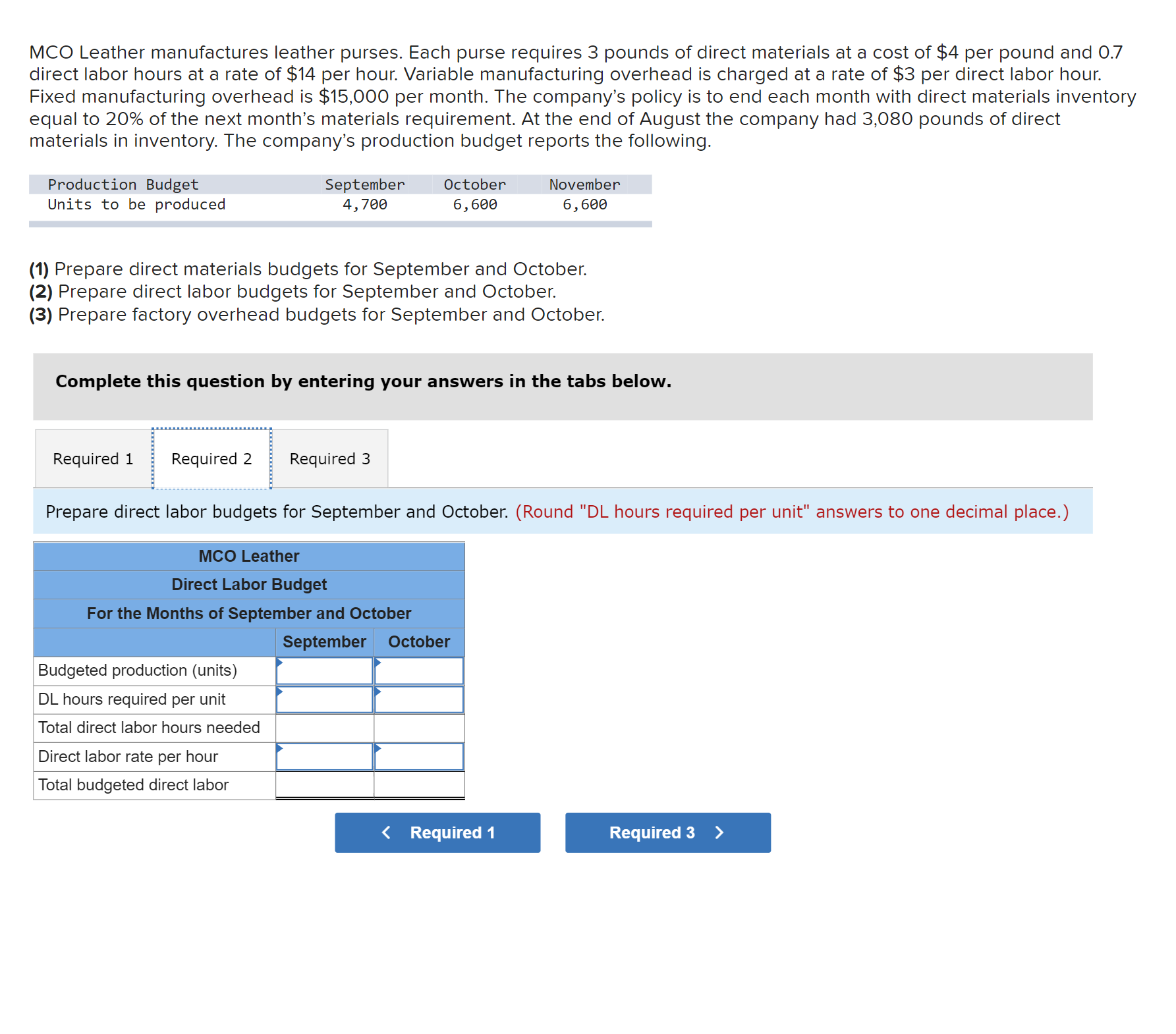 (units) 584 625 617 597 Each nished unit requires six pounds of