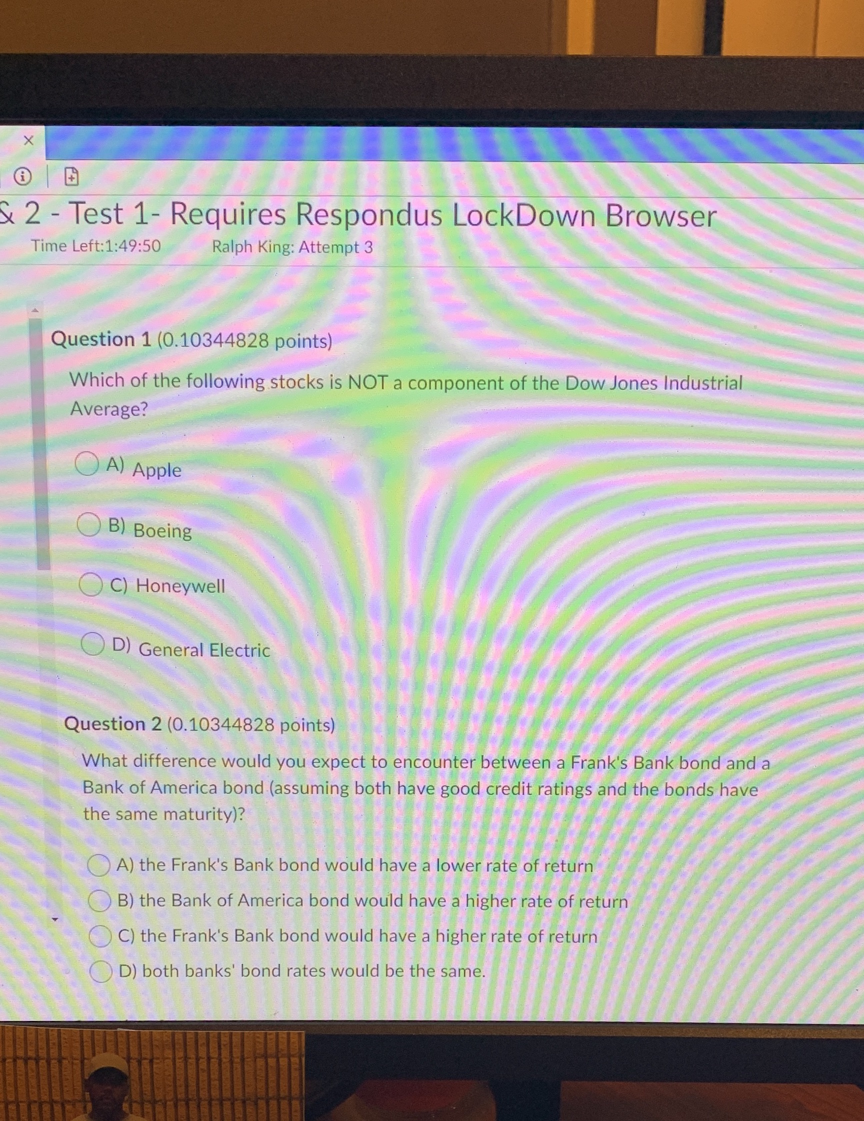 X x 2 - Test 1- Requires Respondus LockDown Browser Time