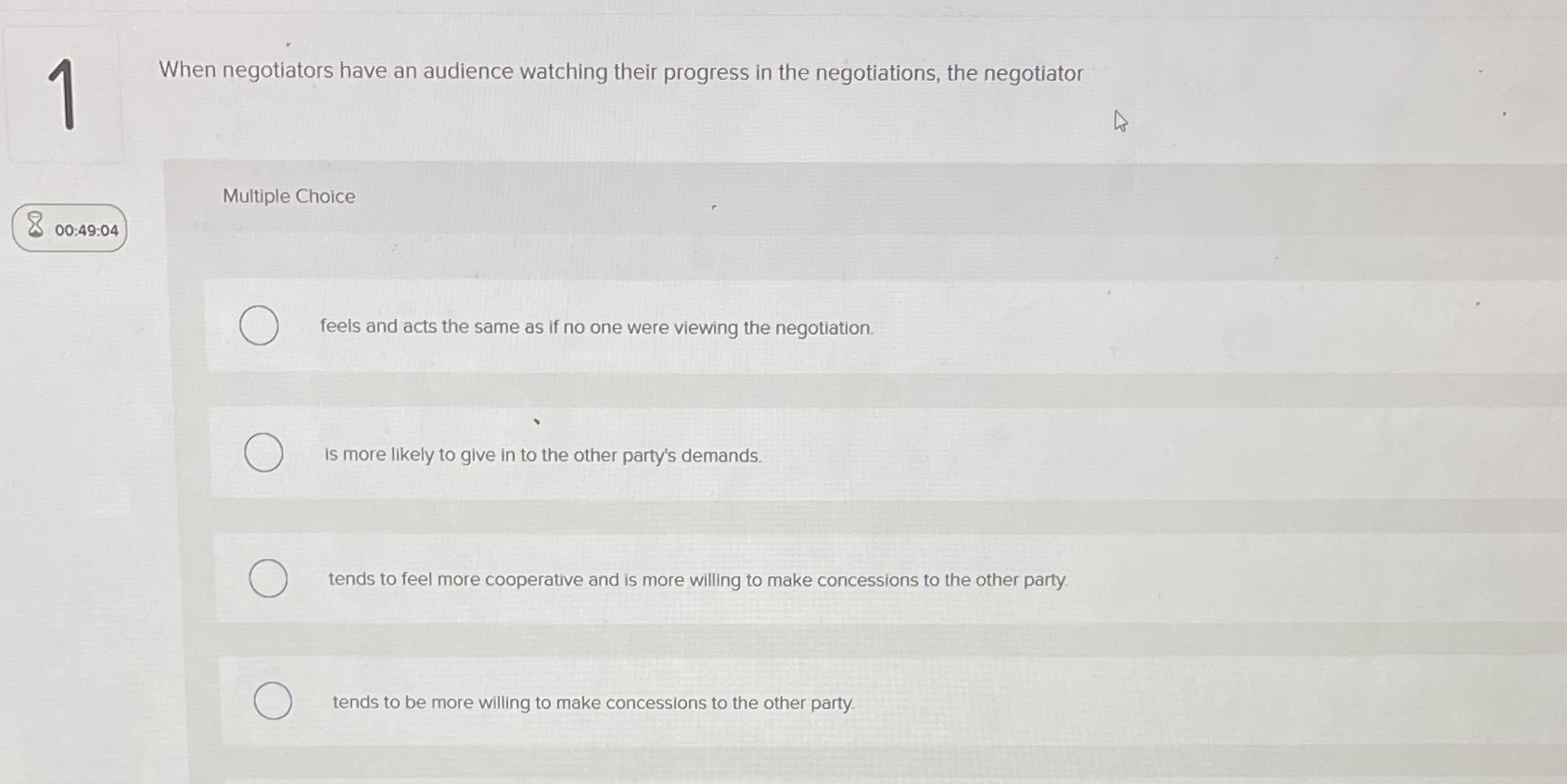 When negotiators have an audience watching their progress in the negotiations,