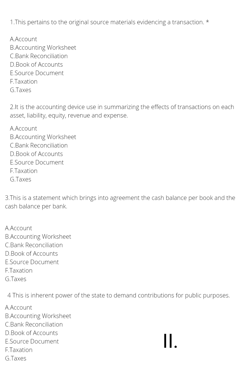 Multiple ChoicesRead each statement carefully. Identify the correct answer. Choose correctly from