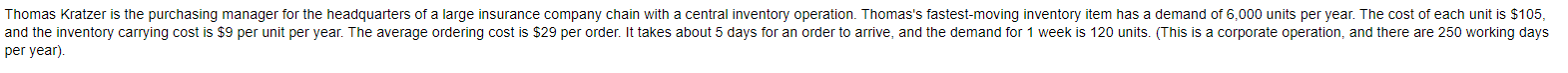 er year). A) What is the EOQ? B) What is the