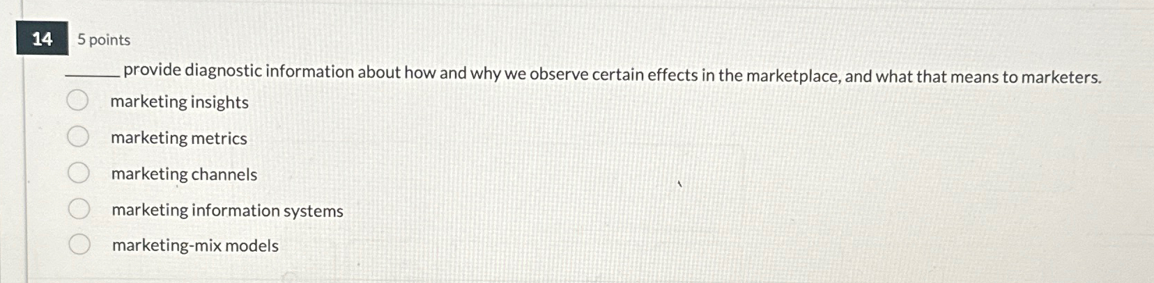  14 points provide diagnostic information about how and why we observe