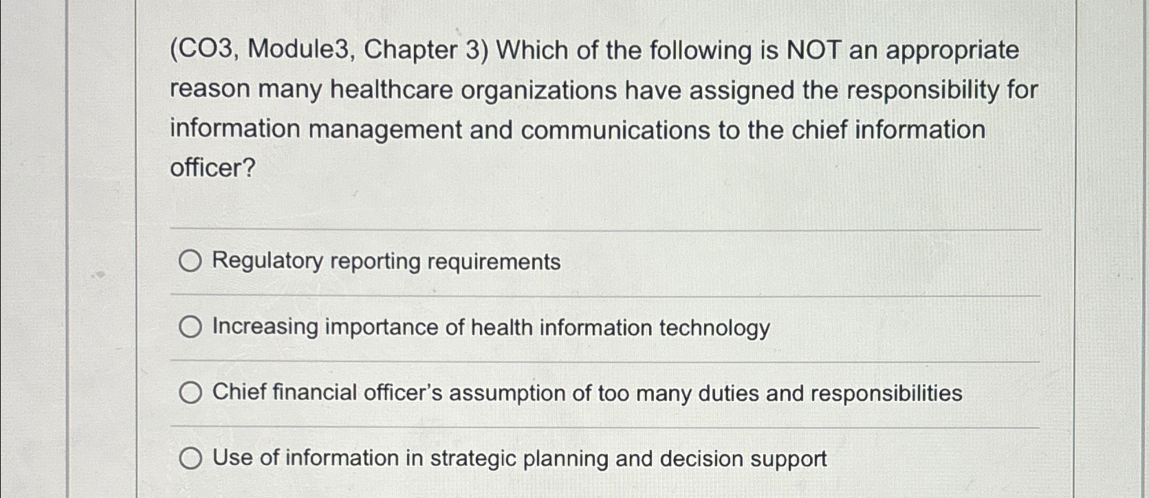  (CO3, Module3, Chapter 3) Which of the following is NOT an