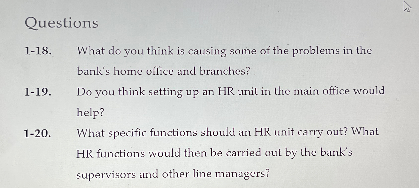  Questions 1-18. What do you think is causing some of the
