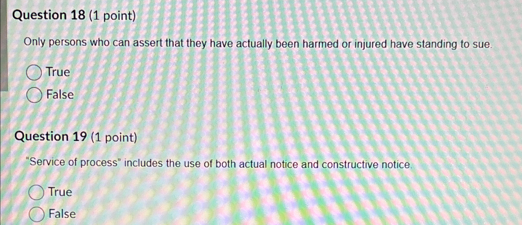 Question 18(1 point) Only persons who can assert that they have