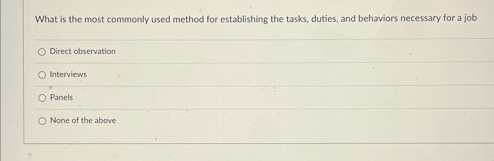  What is the most commonly used method for establishing the tasks,