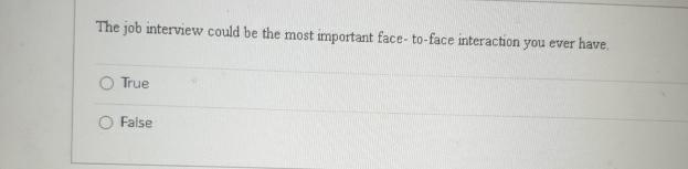  The job interview could be the most important face- to-face interaction