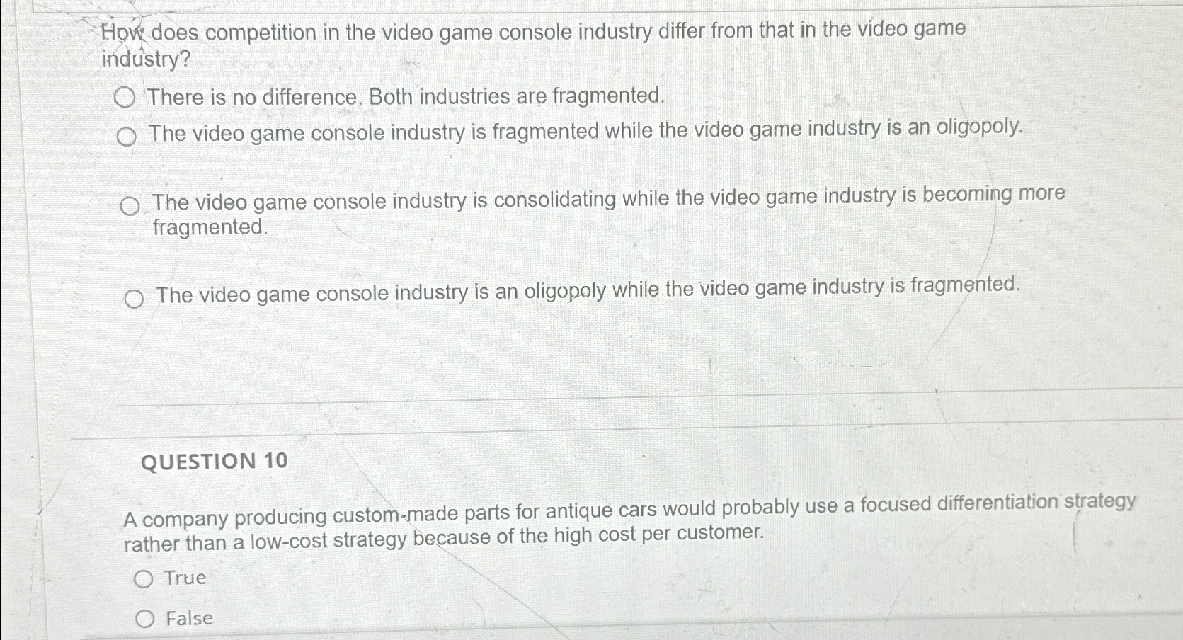  Hov does competition in the video game console industry differ from