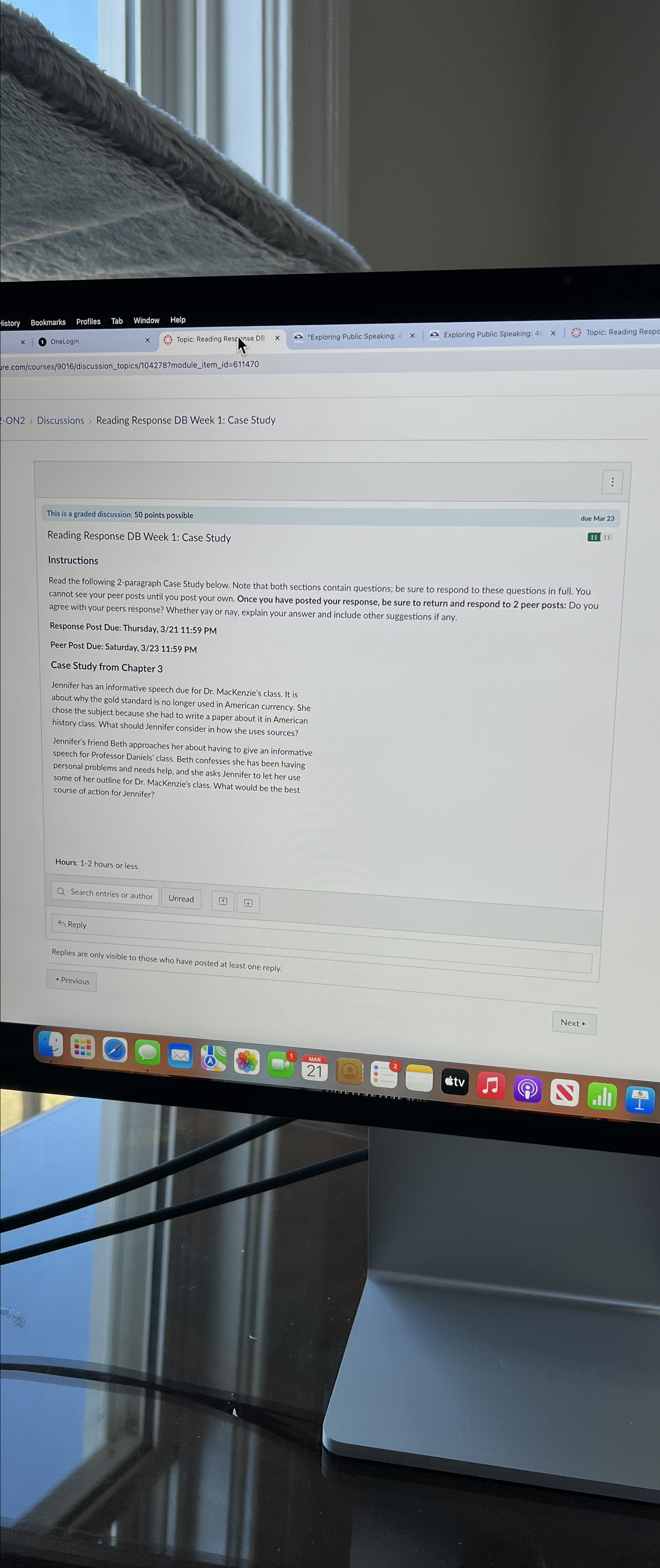  -ON2> Discussions > Reading Response DB Week 1: Case Study This