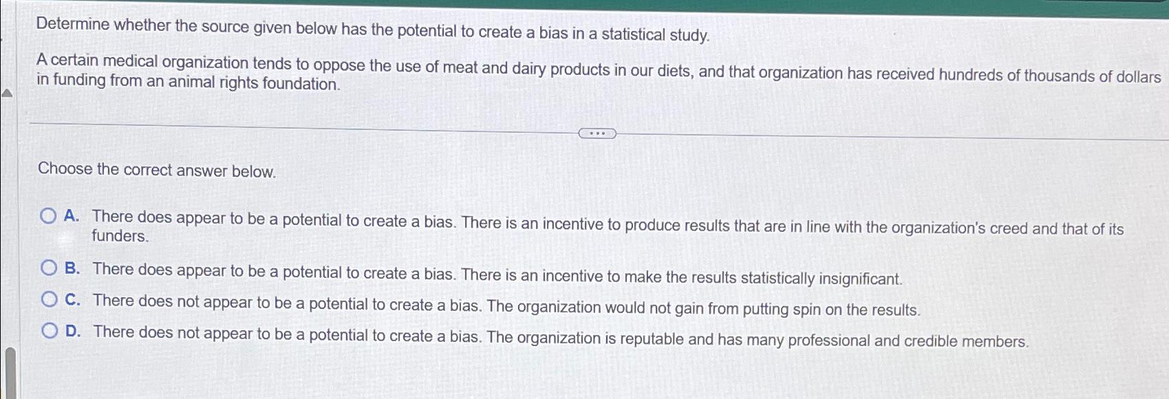  Determine whether the source given below has the potential to create