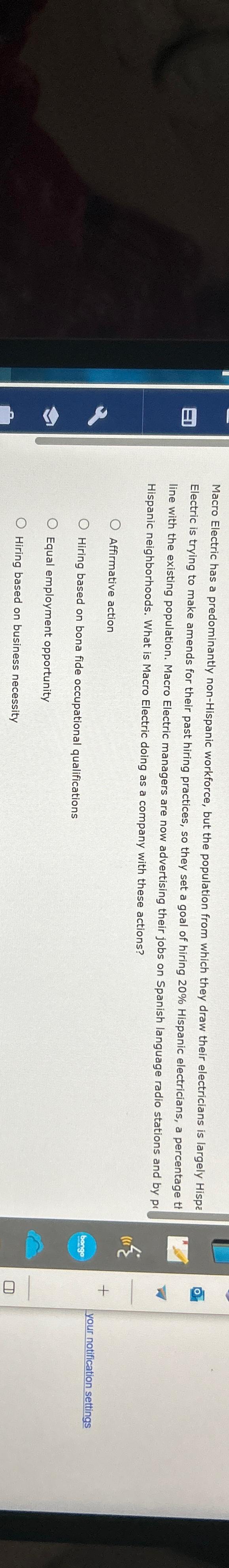  Macro Electric has a predominantly non-Hispanic workforce, but the population from