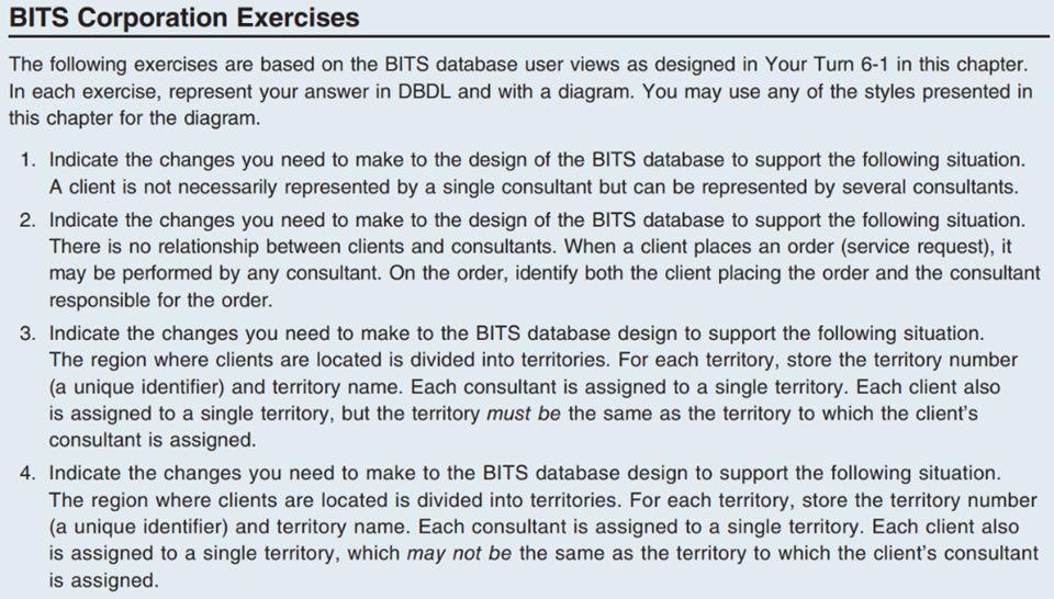 Create your solutions using both DBDL and ERD The following exercises are