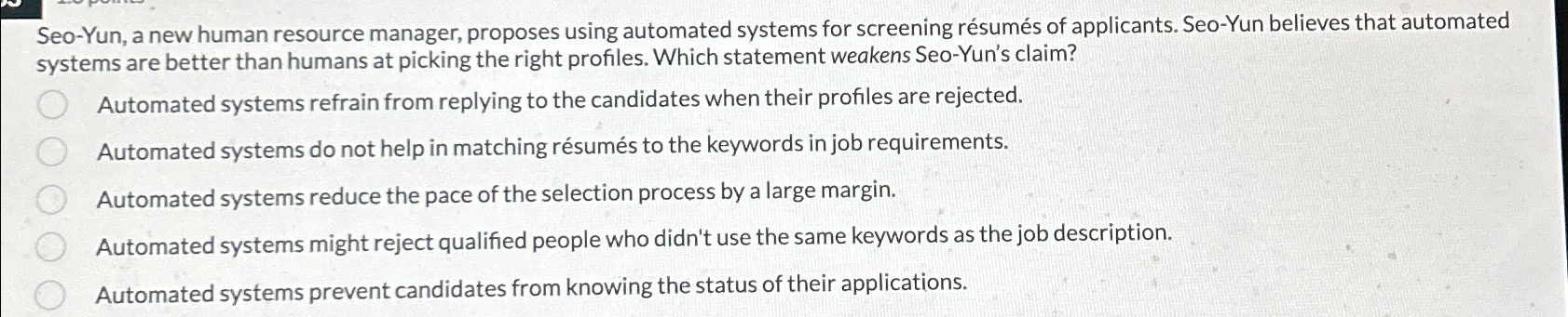  Seo-Yun, a new human resource manager, proposes using automated systems for