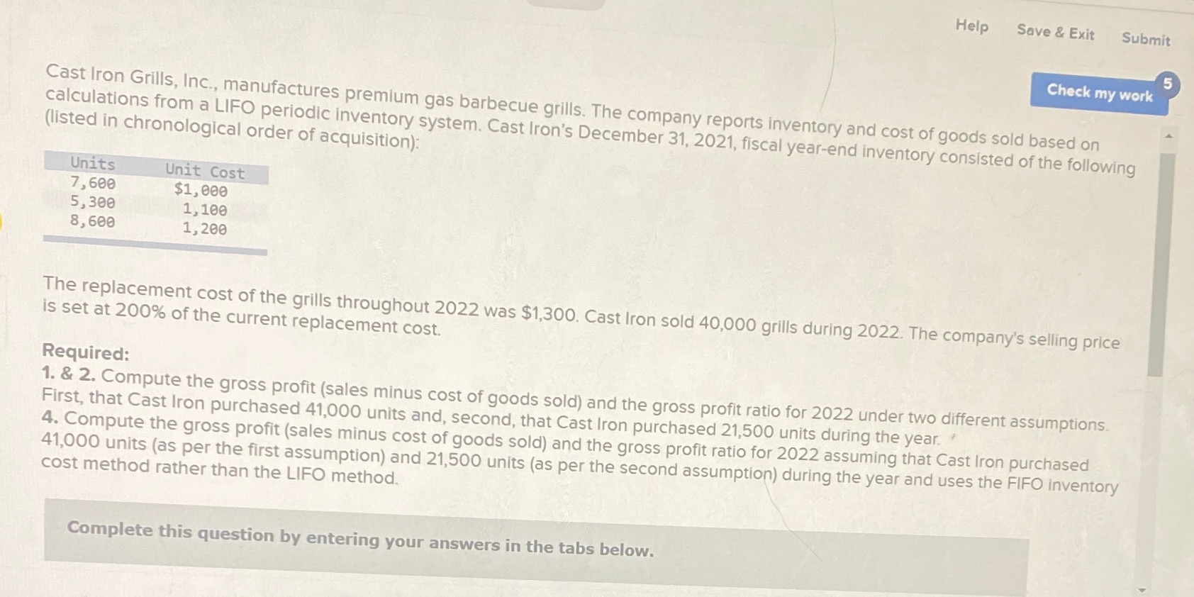 Chapter 8 question 10I'm confused by this Help Save & Exit Submit