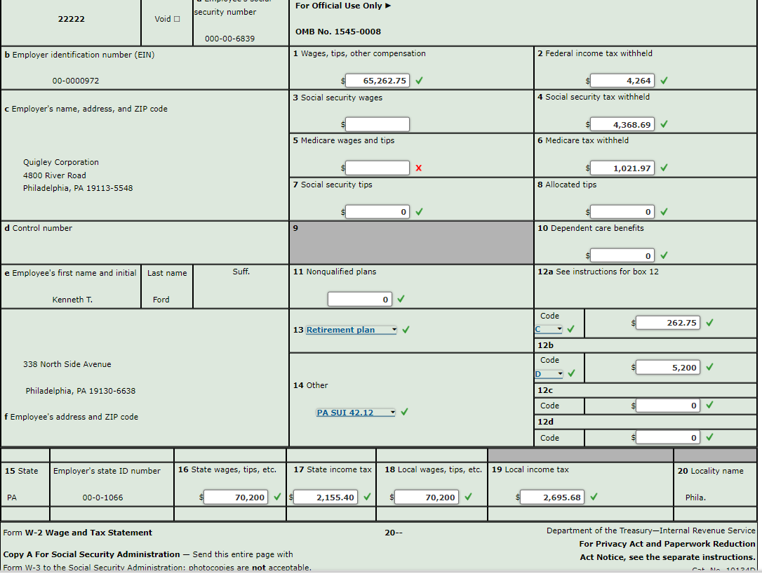 For Official Use Only > security number 22222 Void O OMB