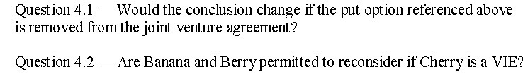 Question 4.1 - Would the conclusion change if the put option